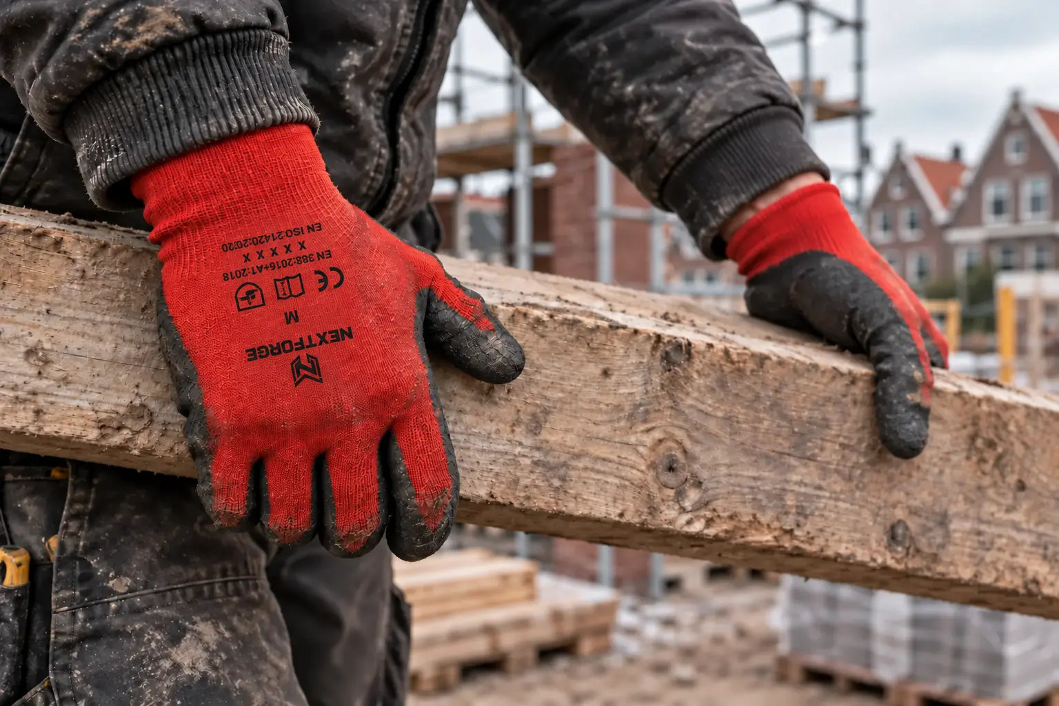 NEXTFORGE handschoenen tijdens bouwwerk