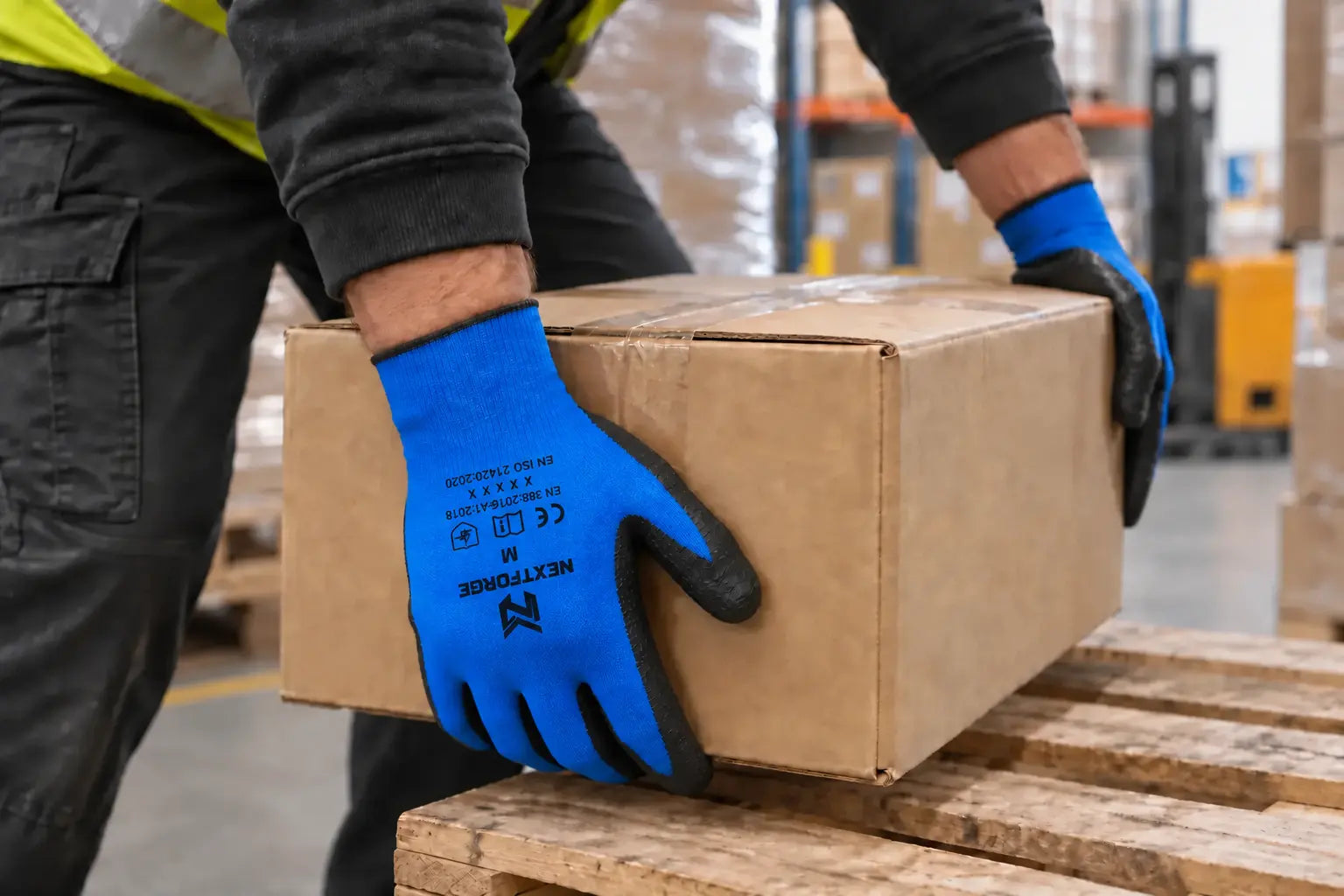 NEXTFORGE handschoenen tijdens logistiek werk