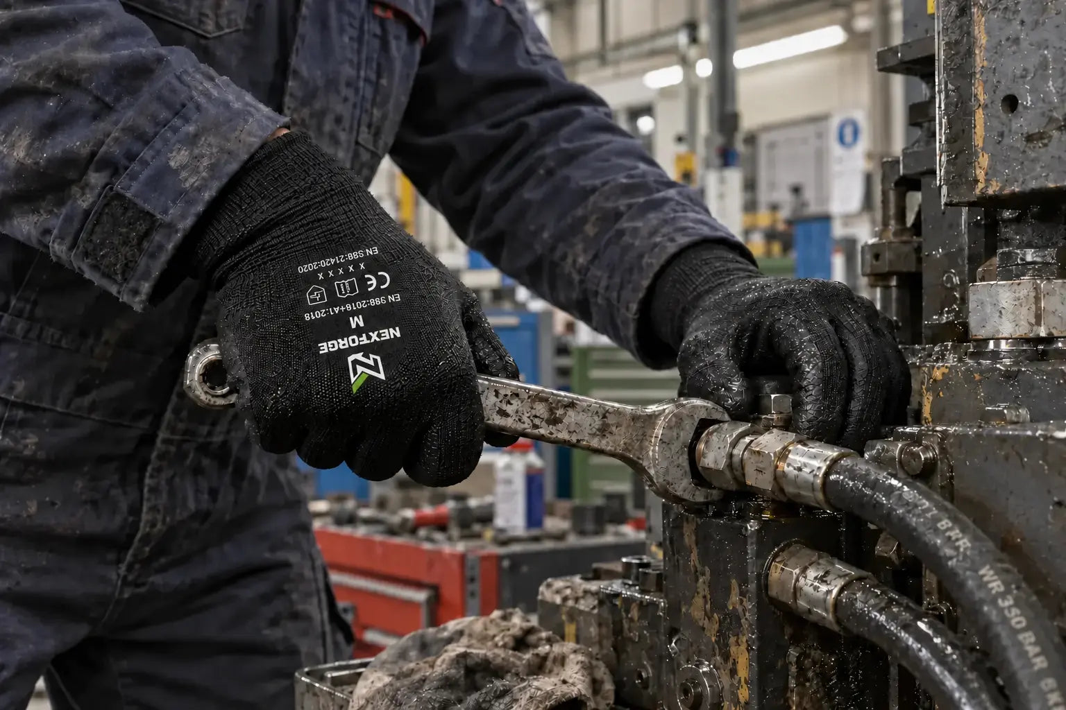 NEXTFORGE handschoenen tijdens technisch onderhoud