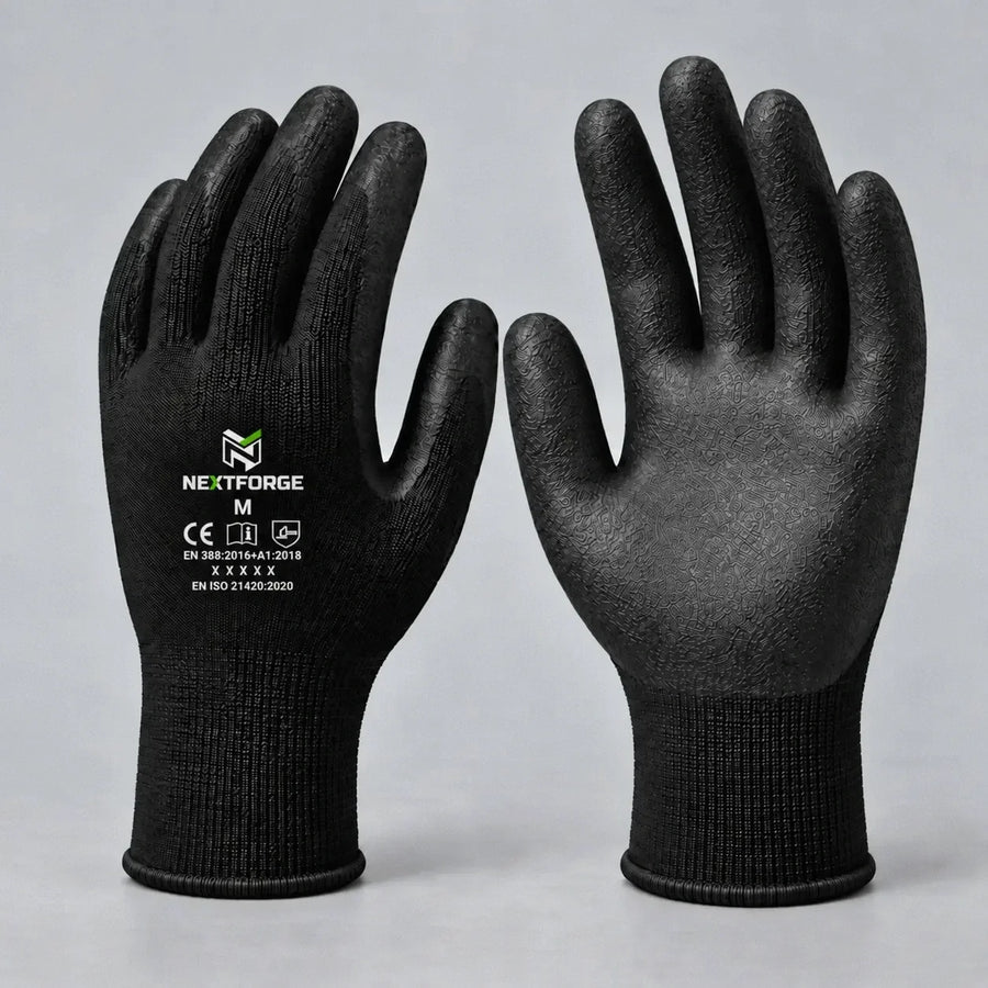 Nextforge gecoated latex werkhandschoenen
