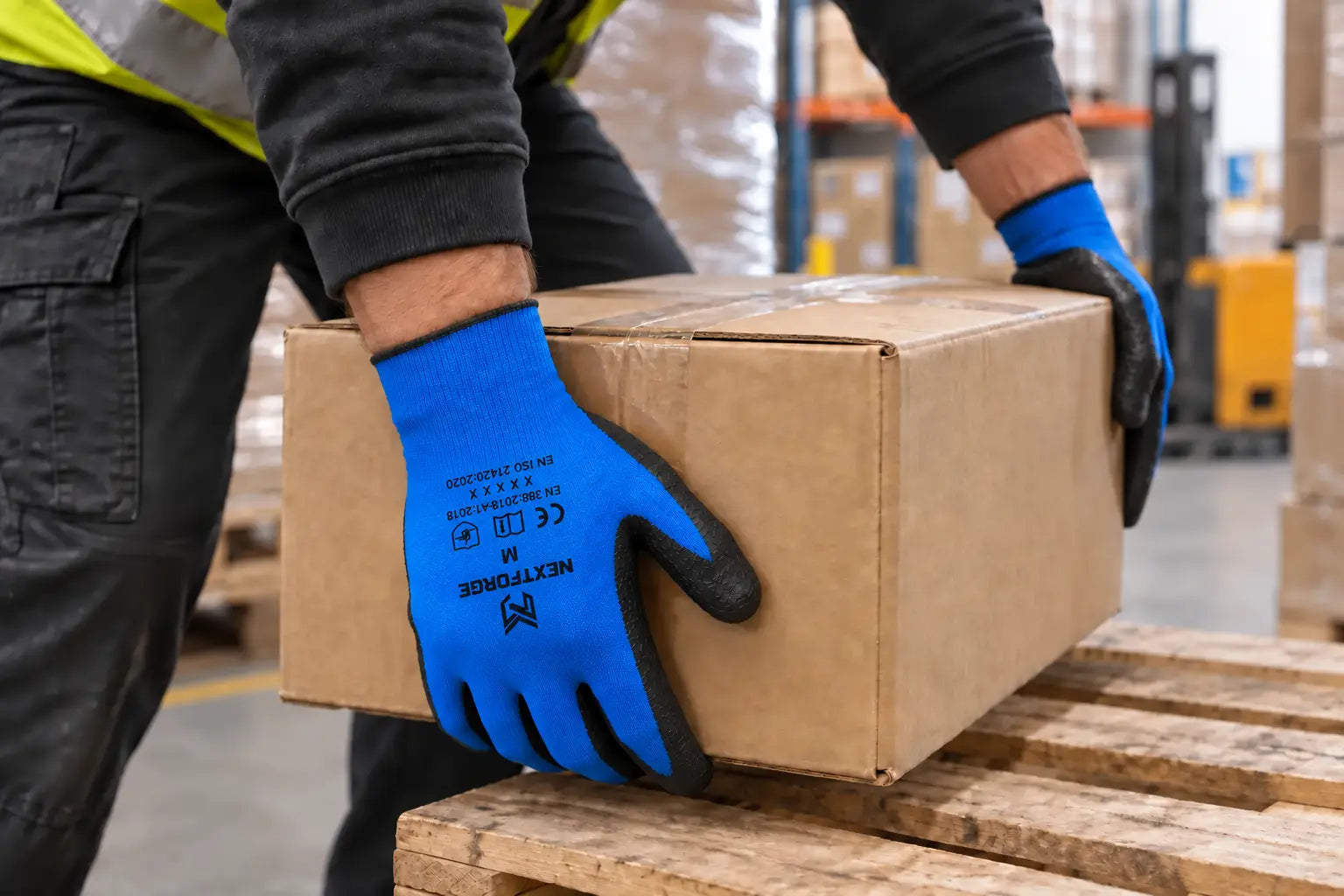 NEXTFORGE handschoenen tijdens logistiek werk