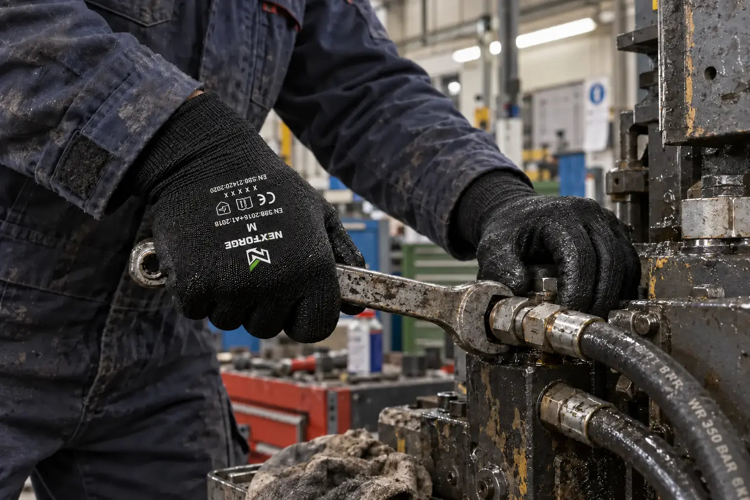 NEXTFORGE handschoenen tijdens technisch onderhoud