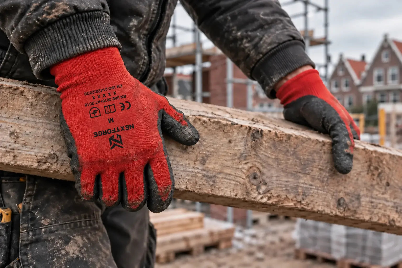 NEXTFORGE handschoenen tijdens bouwwerk